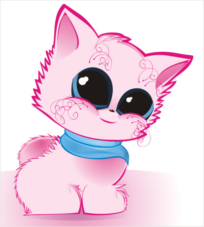 розовый котенок