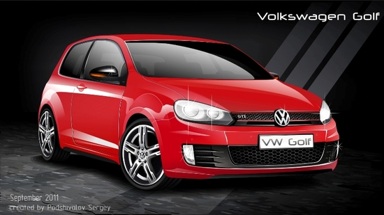 Машины :  Volkswagen Golf(Векторная графика и иллюстрация)