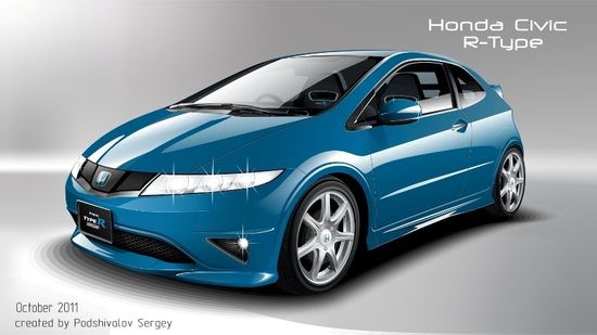 Машины :  Honda Civic Typre-R(Векторная графика и иллюстрация)
